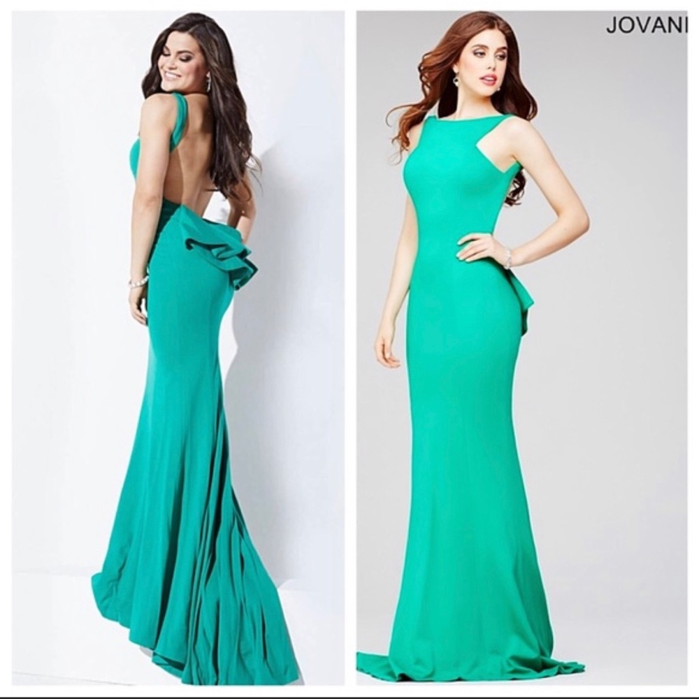 Long emerald green gown